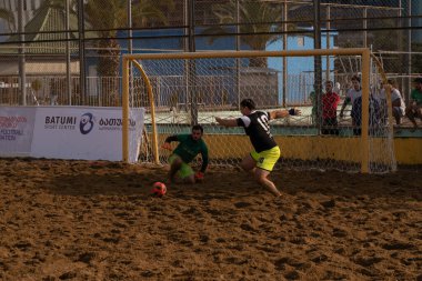 Batumi, Georgia - May 24, 2021: Beach soccer at the stadium