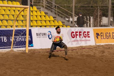 Batumi, Georgia - May 24, 2021: Beach soccer at the stadium