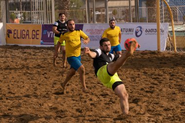 Batumi, Georgia - May 24, 2021: Beach soccer at the stadium