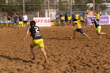 Batumi, Georgia - May 24, 2021: Beach soccer at the stadium