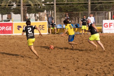 Batumi, Georgia - May 24, 2021: Beach soccer at the stadium