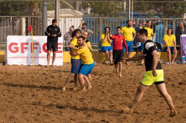 Batumi, Georgia - May 24, 2021: Beach soccer at the stadium