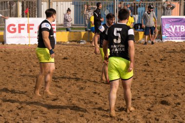 Batumi, Georgia - May 24, 2021: Beach soccer at the stadium
