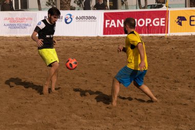 Batumi, Georgia - May 24, 2021: Beach soccer at the stadium