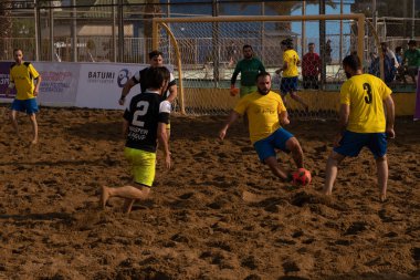 Batumi, Georgia - May 24, 2021: Beach soccer at the stadium