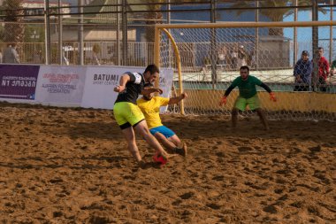 Batumi, Georgia - May 24, 2021: Beach soccer at the stadium