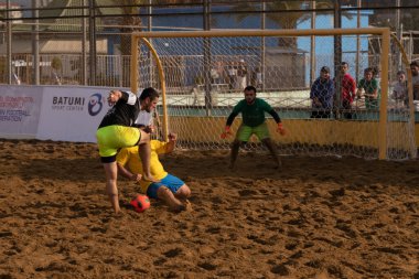 Batumi, Georgia - May 24, 2021: Beach soccer at the stadium