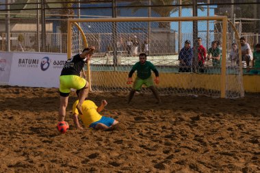 Batumi, Georgia - May 24, 2021: Beach soccer at the stadium