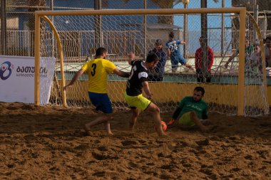 Batumi, Georgia - May 24, 2021: Beach soccer at the stadium