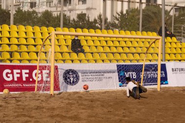 Batumi, Georgia - May 24, 2021: Beach soccer at the stadium