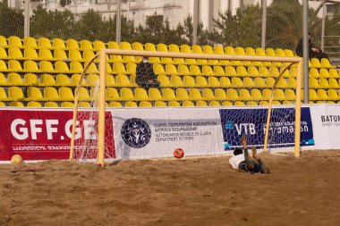 Batumi, Georgia - May 24, 2021: Beach soccer at the stadium