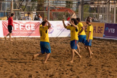 Batumi, Georgia - May 24, 2021: Beach soccer at the stadium
