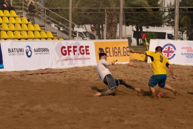 Batumi, Georgia - May 24, 2021: Beach soccer at the stadium