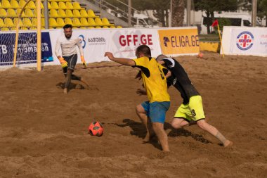 Batumi, Georgia - May 24, 2021: Beach soccer at the stadium