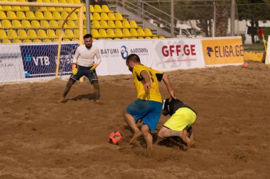 Batumi, Georgia - May 24, 2021: Beach soccer at the stadium