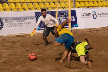 Batumi, Georgia - May 24, 2021: Beach soccer at the stadium