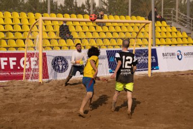 Batumi, Georgia - May 24, 2021: Beach soccer at the stadium