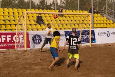 Batumi, Georgia - May 24, 2021: Beach soccer at the stadium