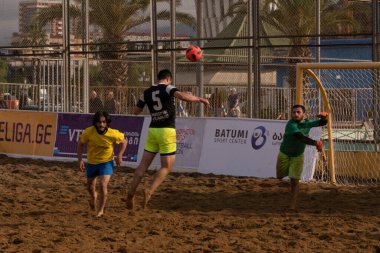 Batumi, Georgia - May 24, 2021: Beach soccer at the stadium