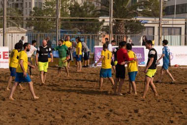 Batumi, Georgia - May 24, 2021: Beach soccer at the stadium