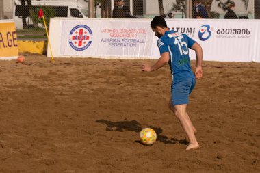 Batumi, Georgia - May 24, 2021: Beach soccer at the stadium