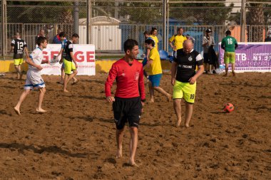 Batumi, Georgia - May 24, 2021: Beach soccer at the stadium