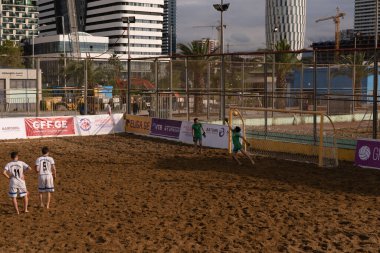 Batumi, Georgia - May 24, 2021: Beach soccer at the stadium