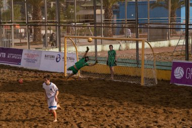 Batumi, Georgia - May 24, 2021: Beach soccer at the stadium