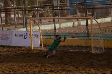 Batumi, Georgia - May 24, 2021: Beach soccer at the stadium