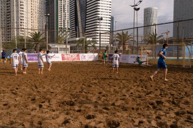 Batumi, Georgia - May 24, 2021: Beach soccer at the stadium