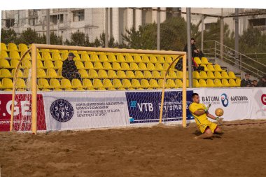 Batumi, Georgia - May 24, 2021: Beach soccer at the stadium