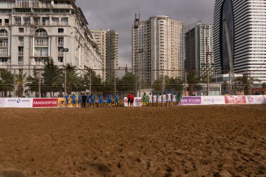 Batumi, Georgia - May 24, 2021: Beach soccer at the stadium