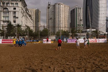 Batumi, Georgia - May 24, 2021: Beach soccer at the stadium