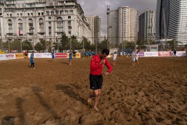Batumi, Georgia - May 24, 2021: Beach soccer at the stadium