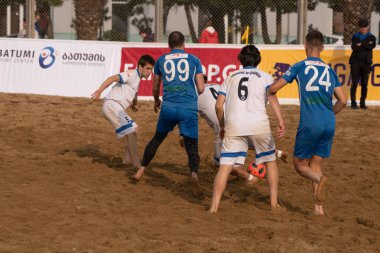 Batumi, Georgia - May 24, 2021: Beach soccer at the stadium