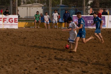 Batumi, Georgia - May 24, 2021: Beach soccer at the stadium