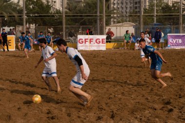 Batumi, Georgia - May 24, 2021: Beach soccer at the stadium