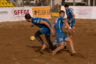 Batumi, Georgia - May 24, 2021: Beach soccer at the stadium