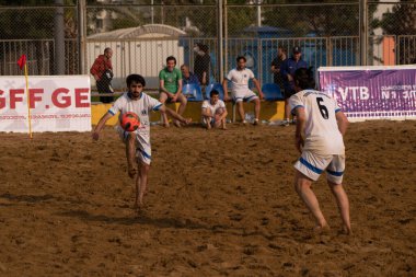Batumi, Georgia - May 24, 2021: Beach soccer at the stadium