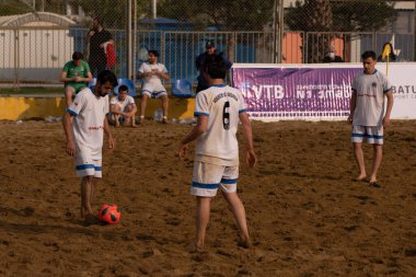 Batumi, Georgia - May 24, 2021: Beach soccer at the stadium