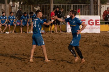 Batumi, Georgia - May 24, 2021: Beach soccer at the stadium
