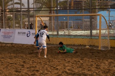 Batumi, Georgia - May 24, 2021: Beach soccer at the stadium