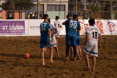 Batumi, Georgia - May 24, 2021: Beach soccer at the stadium
