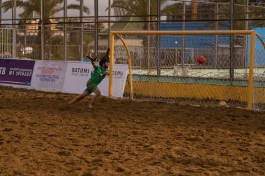 Batumi, Georgia - May 24, 2021: Beach soccer at the stadium