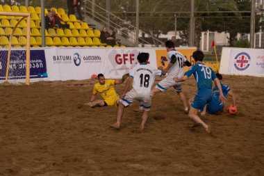 Batumi, Georgia - May 24, 2021: Beach soccer at the stadium