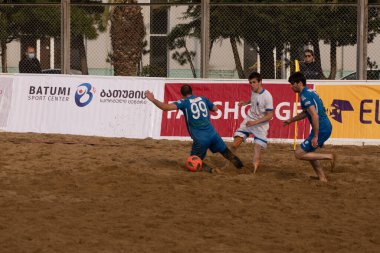 Batumi, Georgia - May 24, 2021: Beach soccer at the stadium
