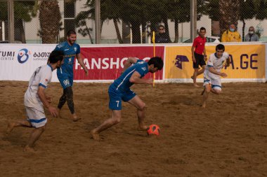 Batumi, Georgia - May 24, 2021: Beach soccer at the stadium