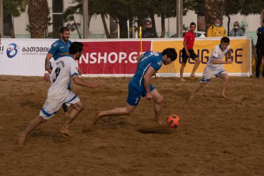 Batumi, Georgia - May 24, 2021: Beach soccer at the stadium