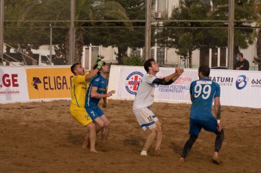 Batumi, Georgia - May 24, 2021: Beach soccer at the stadium