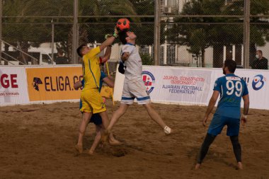 Batumi, Georgia - May 24, 2021: Beach soccer at the stadium